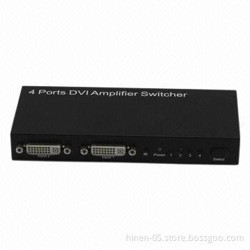4-port DVI Amplifier Switcher, Supports Highest Video Resolution 1,080P